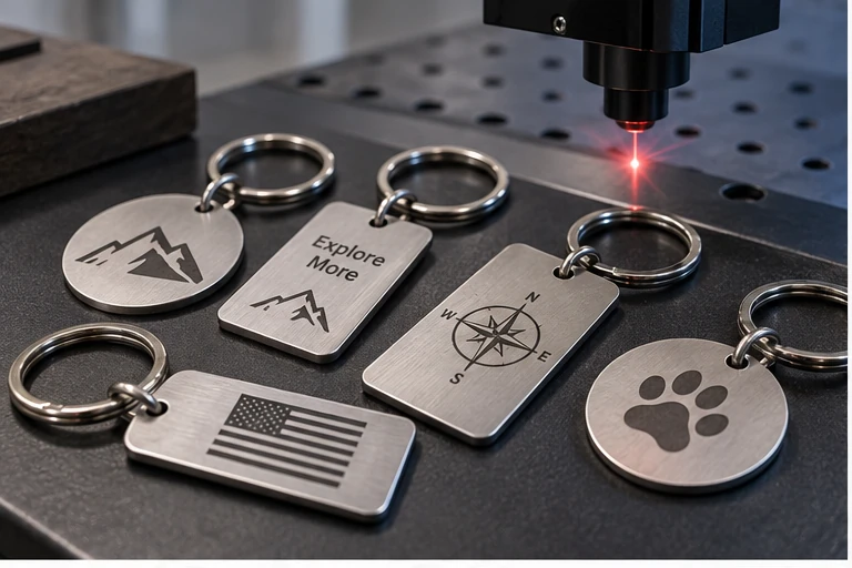Custom Laser-Marked Keychains